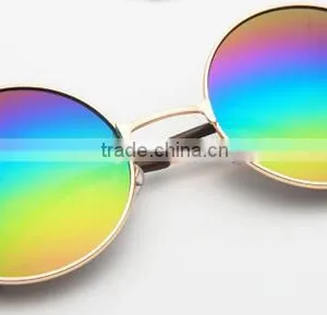 Metal Round Circle Sunglasses With UV Function thumbnail-5