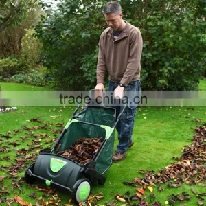 21 Inch Manual Hand Push Path Yard Lawn Garden Grass Leaf Sweeper thumbnail-1