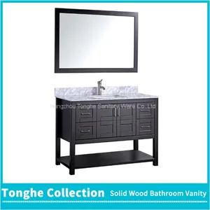 Contemporary Espresso Bathroom Vanity Nature Marble Top thumbnail-4