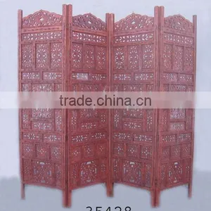4 Pannel Screen Living Room Divider In Wooden thumbnail-1