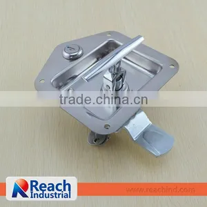 Truck or Trailer Flush Mount Polished Stainless Steel Key-Locking Recessed T Handle Metal ToolBox Lock thumbnail-2