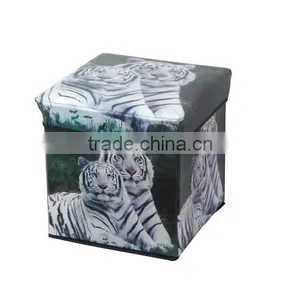 Storage Ottoman Faux Leather Collapsible Foldable Seat Foot Rest thumbnail-1