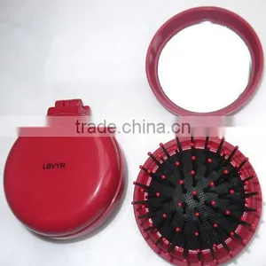 15060313 Mini Traveling Set Plastic Foldable Mirror Comb Keychain thumbnail-3
