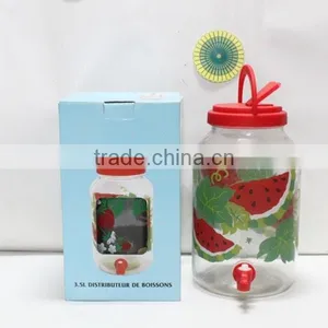 3 Liter Glass Beverage Dispenser With Plastic Tap thumbnail-1