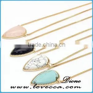Fashion Design Simple Gold Chain Necklace Gemstone Chain Necklace thumbnail-4
