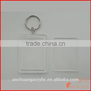 Blank Clear Acrylic Keyring 35x50mm Photo Insert Craft Keychain thumbnail-1
