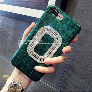 Imitation PU Leather Hard Cell Phone Cover Case Shell Diamond Mobile Phone Cases for IPhone7/7Plus/6/6s/6plus/6splus thumbnail-1