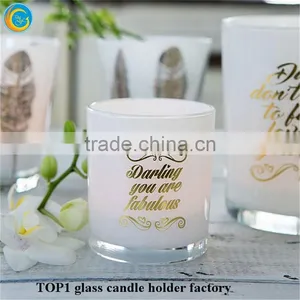 Luxury Candles on Sale Sprayed White or Black Glass Candle Jar Printed With Gold Logo With Great Price thumbnail-1