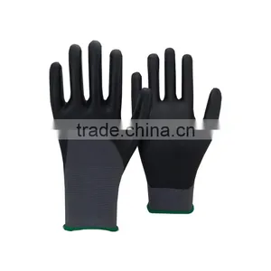 NMSAFETY 13 Guage Knitted Nylon Liner 3/4 Coated Nitrile Glove Good Quality From China thumbnail-1