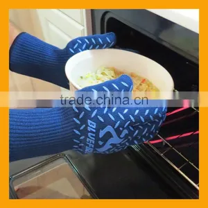 Certified 932F Silicone Heat Resistant Grilling BBQ Gloves for Cooking Baking Barbecue Potholder thumbnail-2