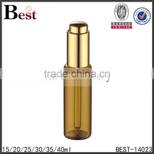 Cosmetic 20ml 30ml Essential Oil Glass Fragrance Perfume Bottle Amber Golden Aluminum Metal Pump Bottle Perfume Glass thumbnail-4