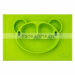 2017 Hot Selling Amazon and Ebay Suction Table Food Tray Placemat Plate Silicone Baby Kids Tray thumbnail-1