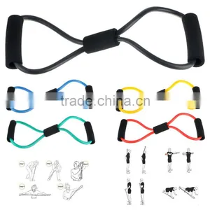 8 Shaped Training Resistance Bands Rope Tube Workout Exercise for Yoga Fashion Body Fitness Equipment Tool thumbnail-1
