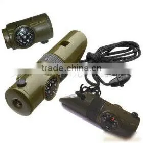 Seven in One Outdoor Multifunctional Rescue Whistle With Flashlight thumbnail-1