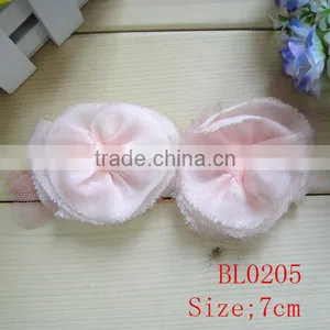 Handmade Wholesale Decorative Peach Chiffon Shabby Flower Trim Wholesale thumbnail-1