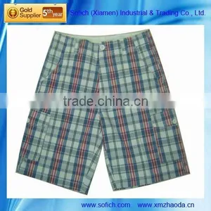Summer In-Stock Mens Check Bermuda Stocks BU-090A thumbnail-1