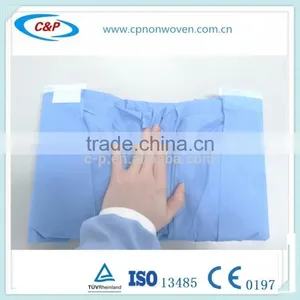 Disposable Blue SMS Nonwoven Surgical Gown With Elastic Cuff thumbnail-1