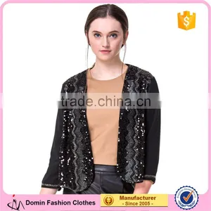 Domin Fashion Guagnzhou Factory Ladies Beading Short Coat Design thumbnail-1