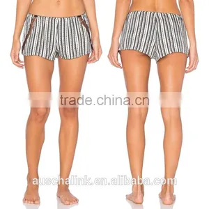 Summer High Quality Railroad Stripe Women's Sleep Sexy Shorts Low Price thumbnail-5