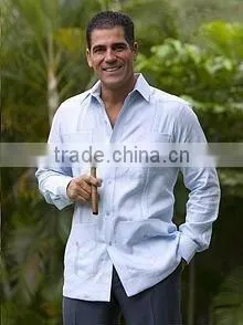 Men's Design Guayaberas Shirts SHM-56 100% Cotton Fabric thumbnail-1