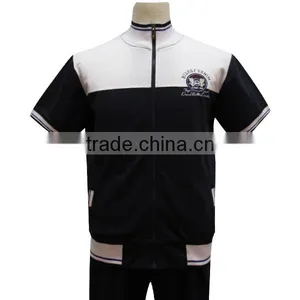 High Quality Cheap China Wholesale Men T Shirt Suit Set Custom Logo Zipper Up thumbnail-1