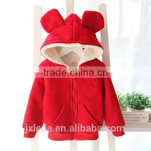 2016new Girls Fashion Solid Thicken Zipper Sweatshirts thumbnail-4