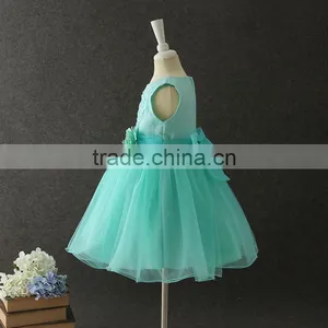 2017 Indian Girls Without Dress Pictures Summer Green Flower Puffy Party Dress Turkey Girls Shining Performance Dance Dresses thumbnail-2