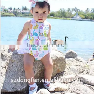2017 New Arrive Littler Girls Easter Bunny Halter Dress Baby Kids Cute Holiday Clothing thumbnail-6
