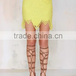New Design Lace Bodycon Scalloped Hems Tulle Skirt thumbnail-4