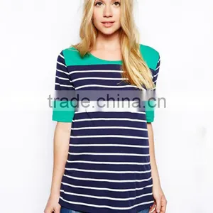 Maternity Exclusive Color Block Breton Stripe Top thumbnail-1