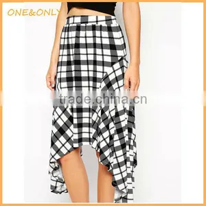 Ladies Long Plaid Skirt thumbnail-1