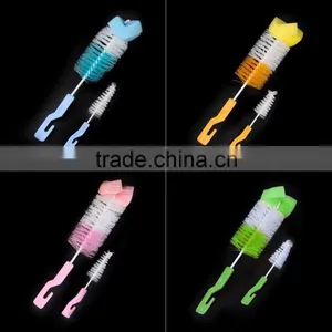 New 360 Degree Rotating Spin Sponge Brush Baby Milk Feeding Bottle Nipple Cleaning Scrubber Brushes thumbnail-2