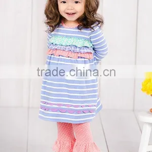 Wholesale Printed Ruffle Girls Boutique Clothes Sets thumbnail-2