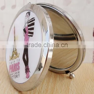 2015 New Vintage Double Sides Portable Foldable Pocket Metal Makeup Compact Mirror Woman Cosmetic thumbnail-3
