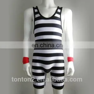 Striped Sublimation Blank Wrestling Singlets 5xl thumbnail-1