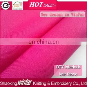 Winfar China Textile 100% Polyester Fabric DTY Interlock thumbnail-1
