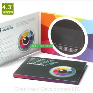 A4 , A5 Red Video Booklet Rechargeable LCD Video Mailer For Business thumbnail-5