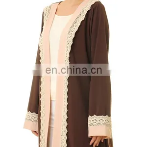 2017 New Design Wholesale Dubai Abaya Islamic Clothing Kimono Open Front Muslim Women Abaya thumbnail-2