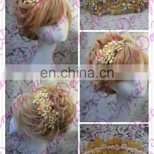 Aidocrystal Luxury Bridal Hair Jewelry Hair Accessories,Bridal Pearl Headpiece Gold Hair Comb thumbnail-3