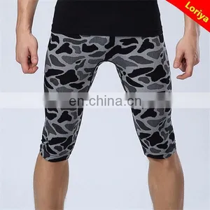 New Black and Blue Leopard Printing Spandex Men's Body Shaper Slimming Pants thumbnail-2