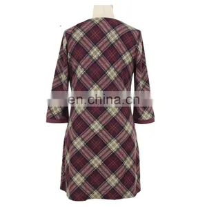 2017 Benancy Check Print Autumn Dress Guangzhou Benancy Clothing thumbnail-2