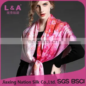 Hot 100%silk Scarf Square Scaves Shawl for Women thumbnail-1
