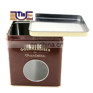 Small Square Tin Box With Body PET Window thumbnail-3