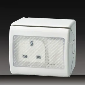 Waterproof Push Button Wall Switch Socket With Protected Cover thumbnail-3