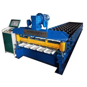 Metal Trapezoidal Roofing Sheet Making Roll Forming Machine thumbnail-1