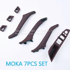 7 Colors 7PCS RHD Right Hand Driver Interior Door Quality Leather Pull Handle Set for BMW 5 Series F10 520 523 525 528 530 535 thumbnail-1