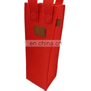Eco-friendly Wine Holder Bag Felt Printed Christmas Logo Leather Cutting Logo thumbnail-2