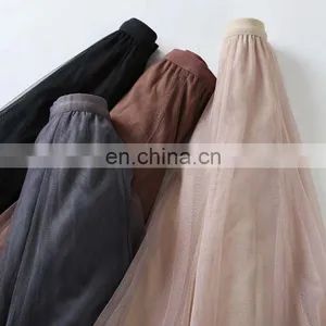 Hot Sales Autumn Women Retro Style Solid Color Skirts Ladies Big Hem Pleated Long Skirts Women's Skirts thumbnail-3