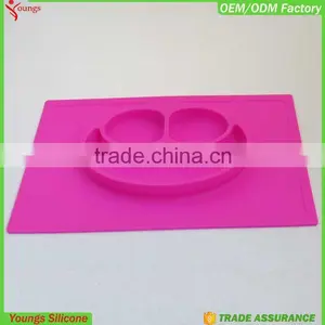 2015 Hot Sale Cheap Smiley Oem Anti-slip Silicone Place Mat, Eating Mat, Table Mat for Kids Baby Quality Choice thumbnail-1