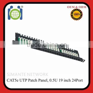 High Quality 0.5U 24 Port UTP Patch Panel CAT.5e Shielded thumbnail-1